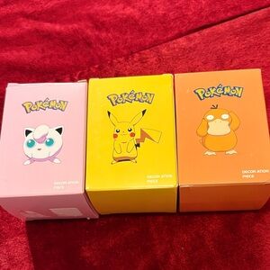 Pokemon Decor Trio - Pink, Yellow, Orange in plastic unopened new